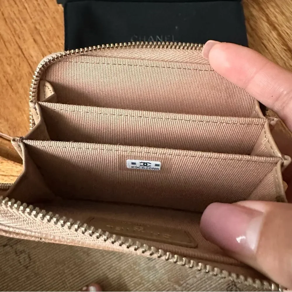 Chanel Tan Quilted Leather Wallet